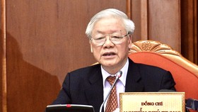 Tổng Bí thư, Chủ tịch nước Nguyễn Phú Trọng phát biểu tại bế mạc Hội nghị lần thứ 12 Ban Chấp hành Trung ương Đảng khóa XII
