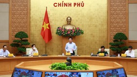Phó Thủ tướng Thường trực Phạm Bình Minh phát biểu tại cuộc họp. Ảnh: VGP