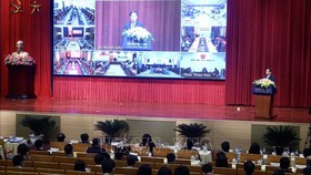 Bộ trưởng Bộ Ngoại giao Bùi Thanh Sơn phát biểu chỉ đạo hội nghị. Ảnh: TTXVN