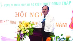 Ông Lưu Hoàng Tân - Chủ tịch Công ty phát biểu tại hội nghị