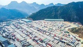 Hàng ngàn container chở nông sản chờ thông quan trong vô vọng tại Lạng Sơn.