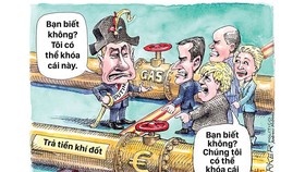 Biếm họa về trừng phạt kinh tế Nga trên báo chí phương Tây. 
