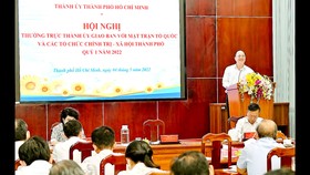 Phó Bí thư Thành ủy TPHCM Nguyễn Hồ Hải  phát biểu tại hội nghị Ảnh: VIỆT DŨNG