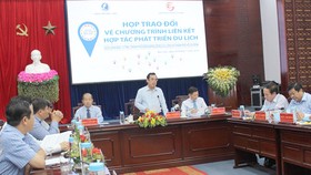 Quang cảnh cuộc họp trao đổi giữa lãnh đạo 13 tỉnh, thành phố của ĐBSCL và TPHCM. Ảnh: PHONG LAM