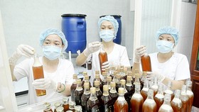 Sản xuất mật ong xuất khẩu tại một doanh nghiệp ở TPHCM. Ảnh: CAO THĂNG
