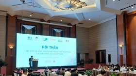 Các đại biểu tham dự hội thảo cho rằng, Việt Nam cần tiếp tục siết chặt việc quản lý nhập khẩu gỗ nguyên liệu, phòng ngừa những rủi ro về nguồn gốc gỗ ( Ảnh: Bích Hồng/TTXVN)