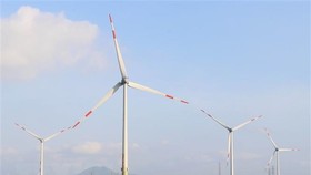 Trang trại điện gió Trung Nam được khánh thành tại huyện Thuận Bắc, tỉnh Ninh Thuận. (Ảnh: Công Thử/TTXVN)
