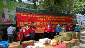 Đội phản ứng nhanh tỉnh Bình Dương tặng hàng hóa cứu trợ cho Trung tâm nhân đạo Quê Hương