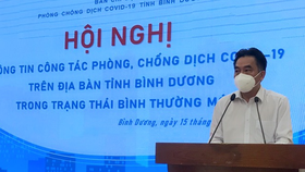 Ông Nguyễn Lộc Hà, Phó Chủ tịch UBND tỉnh Bình Dương thông tin về kế hoạch trở lại trạng thái bình thường mới của tỉnh Bình Dương