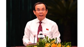 Bí thư Thành ủy TPHCM Nguyễn Văn Nên phát biểu tại Kỳ họp HĐND TPHCM. Ảnh: VIỆT DŨNG