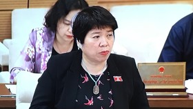 Chủ nhiệm Uỷ ban Về các vấn đề xã hội Nguyễn Thúy Anh trình bày báo cáo thẩm tra