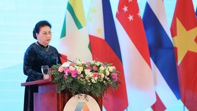 Chủ tịch Quốc hội Nguyễn Thị Kim Ngân, Chủ tịch AIPA 41 phát biểu khai mạc Đại hội đồng AIPA 41. Ảnh: QUANG PHÚC