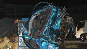 Chiếc xe bị hư hỏng nặng sau vụ tai nạn