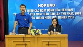 Buổi họp báo thông tin về Diễn đàn tri thức trẻ Việt Nam toàn cầu ần thứ nhất. 