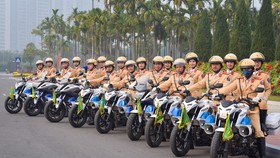 Lãnh đạo Cục Cảnh sát giao thông kiểm tra công tác tổ chức phân luồng cho Đại hội Đảng