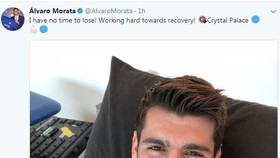 Morata và hình ảnh đầy lạc quan trên Twitter
