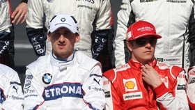 Robert Kubica (trái) và Kimi Raikkonen khi còn trẻ