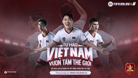 Công Phượng (trái), Xuân Trường (giữa) và Quang Hải trong phiên bản game FIFA Online 4