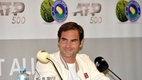 Federer trong buổi họp báo trước giải đấu