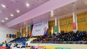 Các đoàn VĐV dự SEA Games 31 đã có mặt tại nhà thi đấu Bắc Từ Liêm (Hà Nội) tham gia lớp tập huấn. Ảnh: MINH CHIẾN