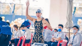 Gương mặt khả ái Phạm Thị Thu của môn lặn thi đấu tốt ở giải đang tranh tài tại Tiền Giang. Ảnh: P.T.THU