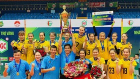 Đội Thái Bình không còn ngoại binh Polina nhưng vẫn nỗ lực thi đấu tốt Đại hội thể thao toàn quốc trong tháng 12 sắp tới. Ảnh: MINH CHIẾN
