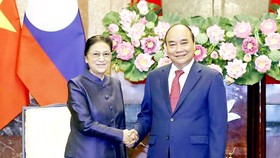 President Nguyen Xuan Phuc receives Lao Vice President Pany Yathotou