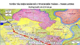 The map for Metro Line 2: Ben Thanh – Tham Luong