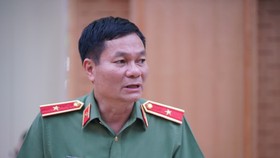 Major General Le Minh Manh in the press conference related to attack on VOV Online Newspaper