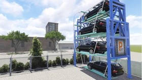 Perspective of the carousel parking system in the e-Parking project