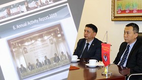 Phó chủ tịch thường trực VFF Trần Quốc Tuấn và TTK Lê Hoài Anh đại diện VFF tham dự Đại hội