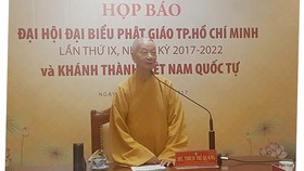 Hòa thượng Thích Trí Quảng, chủ trì cuộc họp báo