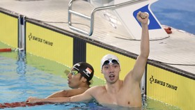 Huy Hoàng phá kỷ lục SEA Games ở nội dung 400m tự do. Ảnh: DŨNG PHƯƠNG