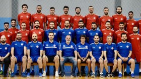 Đội hình của đội tuyển futsal Lebanon chuẩn bị cho vòng play-off World Cup 2021. Ảnh: LFA