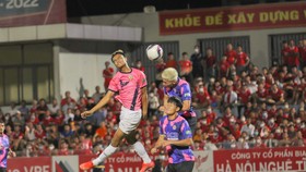 Sài Gòn FC giành chiến thắng kịch tính trên sân của Hồng Lĩnh Hà Tĩnh. ẢNH: MINH HOÀNG 