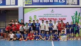 Quận 8 giành huy chương vàng môn futsal thuộc Đại hội TDTT TPHCM 2022. ẢNH: ANH TRẦN