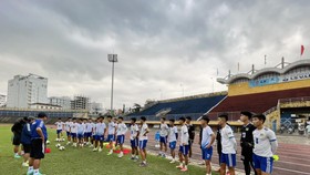 Đội bóng đá nam Thừa Thiên - Huế chuẩn bị tham dự Đại hội Thể thao toàn quốc 2022. ẢNH: KIM PHỤNG