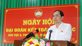 Phó Chủ tịch Thường trực Quốc hội Trần Thanh Mẫn dự Ngày hội Đại đoàn kết toàn dân tộc ở Hậu Giang