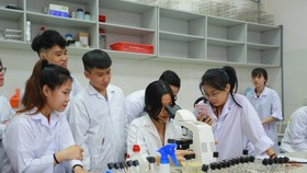 Sinh viên Trường ĐH Quốc tế (ĐH Quốc gia TPHCM) trong giờ học thực hành