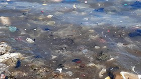 Cận cảnh bãi biển đẹp như tranh bị “đầu độc” bởi rác thải