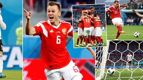 Bảng A, Nga - Ai Cập 3-1: Salah ghi bàn nhưng vẫn bị loại
