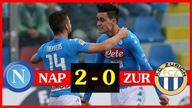 Napoli - FC Zurich 2-0 (chung cuộc 5-1): Simone Verdi, Adam Ounas lập công