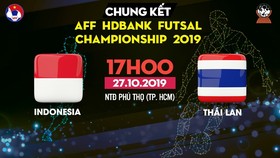 Trực tiếp Indonesia - Thái Lan, AFF HDBank Futsal Championship 2019