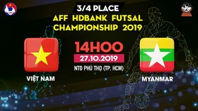 Trực tiếp Việt Nam - Myanmar, AFF HDBank Futsal Championship 2019