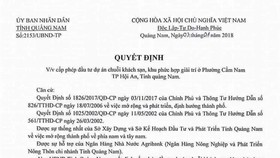 Phát hiện văn bản giả chữ ký chủ tịch UBND tỉnh Quảng Nam