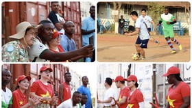 Từ Nam Sudan, những người lính mũ nồi xanh đã tổ chức nhiều hoạt động thể thao. Ảnh: NGUYỄN ĐẢM