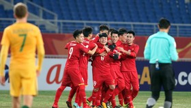 Niềm vui của các cầu thủ U23 Việt Nam. Ảnh: ANH KHOA