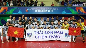 Đội Thái Sơn Nam với ngôi Á quân châu Á 2018. Ảnh: ANH TRẦN
