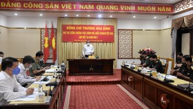 Phó Thủ tướng Thường trực Chính phủ Trương Hoà Bình làm việc với Bộ Tư lệnh Quân khu 7 chiều 31-5