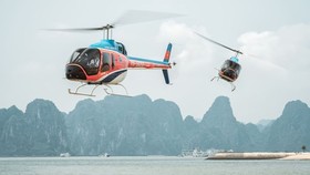 Two Bell 505 helicopters are used for the Ha Long Bay scenic flight service. (Source: CNN)